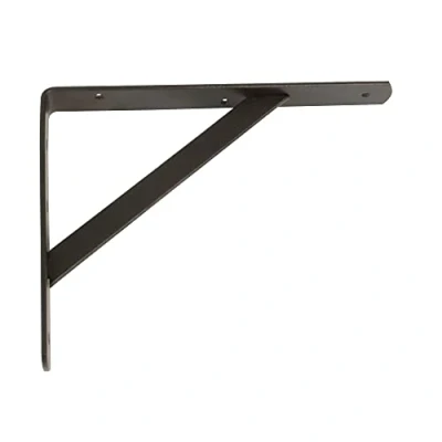Image of Amig Shelf for Wall Shelves Metal Bracket Angle Steel Colour Black Dimensions: 400 x 275 mm Recommended Max. Weight: 225 kg