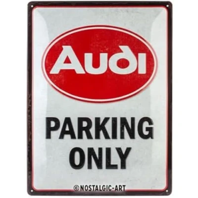 Image of Nostalgic Art Retro Tin Sign 30 x 40 cm Audi Parking Only Gift Idea for Accessories Fans Metal Vintage Design