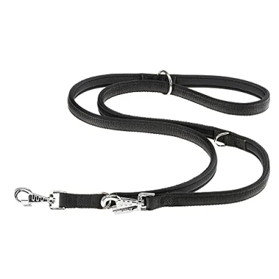 Image of Ferplast DAYTONA GA Extra Strong Training Dog Lead 3 Adjustable Lengths Soft Padded Handle Anti Abrasion Italian Design 200 x 2 cm, Black