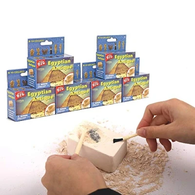 Image of Dr. Daz Mini Egyptian Mummy Dig Excavation Kit for Kids 6 Packs Collect Egypt toys at One Time Perfect Educational Birthday Party Gift on Paleontology and Archaeology