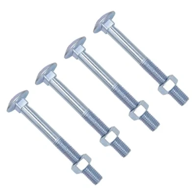 Image of TERF® M6 X 60mm Cup Square Carriage Bolt and Nut (6mm) Coach Bolts with Hexagon Nuts Pack of 10