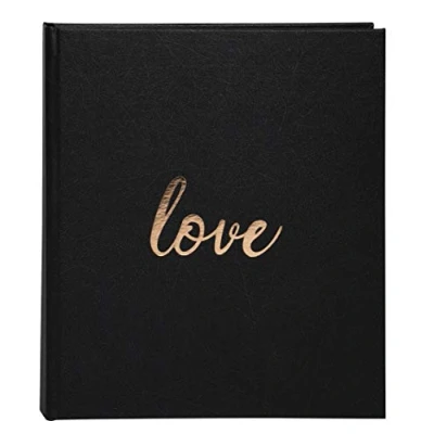Image of Exacompta Ref. 506E 1 Love guest book Square format 21 x 19 cm gold edge with title in letters 140 plain white pages Colour: Black