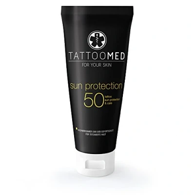 Image of TattooMed Sun Protection FPS50 Cream For Protecting Sensitive Tattoos from Intense Solar Radiation (1 x 100ml)