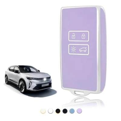 Image of TOOMUME Car Key Cover TPU, Case Fit for Renault Scenic Megane Talisman Koleos Kadjar Clio Captur Espace Zoe Arcan Dacia Duster, Protective Fob Smart
