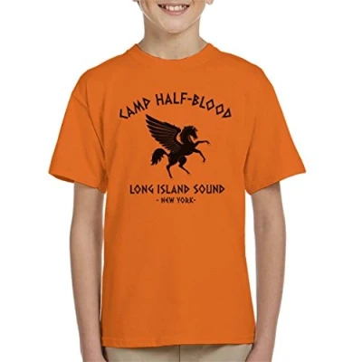 Image of Percy Jackson Camp Half Blood Kid&#039;s T Shirt Orange