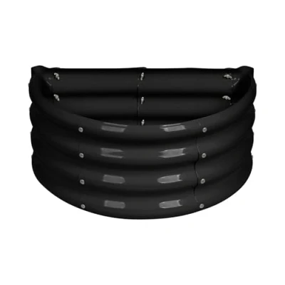 Image of 60cm x 30cm Semicircular Galvanised Steel Raised Garden Bed By Harbour Housewares Easy Assemble