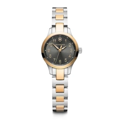 Image of Victorinox Women’s Watch Alliance XS Ø 28 mm, Swiss Made, Analogue Quartz, Water Resistant up to 100 m, Sapphire Glass, Stainless Steel Strap, Dark Grey/Silver/Rosé Gold