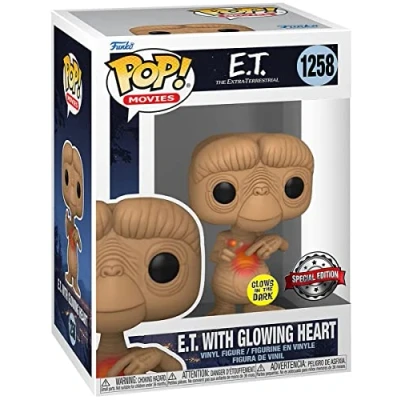 Image of Funko Pop! Movies: E.T. 40th With Glow In the Dark Heart Extra Terrestrial Collectable Vinyl Figure Gift Idea Official Merchandise Toys for Kids &amp; Adults Movies Fans