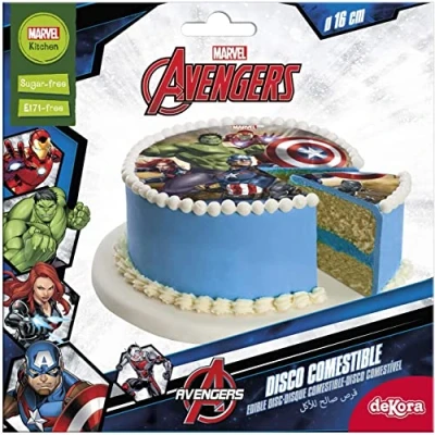 Image of Dekora Edible Paper Avengers Cake Topper 16 cm
