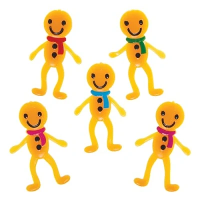Image of Baker Ross FX630 Gingerbread Man Stretchies Pack of 10, Christmas Party Bag Fillers for Kids