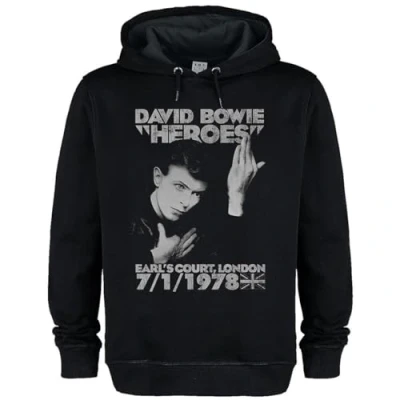 Image of Amplified Unisex Adult Heroes 1978 David Bowie Hoodie (3XL) (Black)