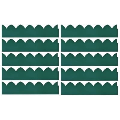 Image of vidaXL Lawn Edgings 10 pcs Green 65x15 cm PP