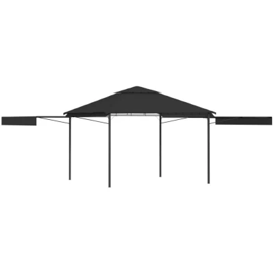 Image of vidaXL Gazebo with Double Extending Roofs 3x3x2.75 m Anthracite 180g/m²
