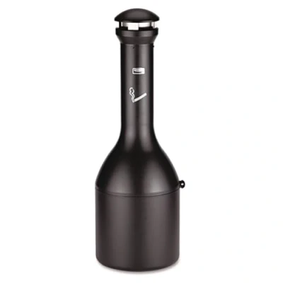 Image of Rubbermaid Commercial Products FG9W3300BLA Infinity Genie Smoking Receptacle, 3 Inch x 13/4 Inch, Black