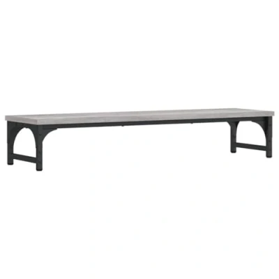 Image of vidaXL Monitor Stand Designed with Engineered Wood and Adjustable Feet, Grey Sonoma, Perfect for Office Home Desks, Comfortable Viewing Experience