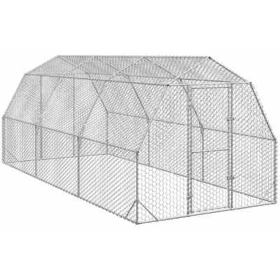 Image of vidaXL Chicken Run 2.5x6x2.25 m Galvanised Steel