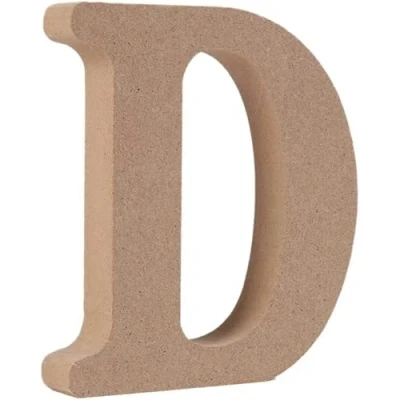 Image of Wooden MDF Letter D Size 13cm Tall Free Standing Letters for Arts &amp; Crafts Personalized Name Decor
