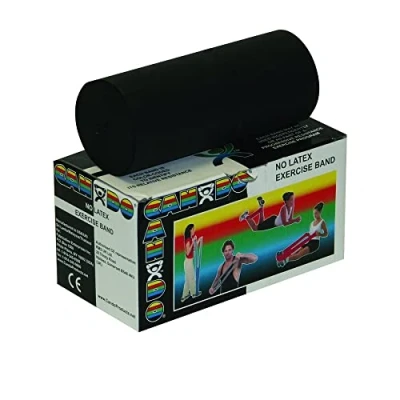 Image of CanDo Resistance band LATEX free / training gymnastics 5.5 m black (very strong) alternative to dumbbells