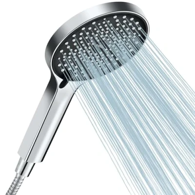 Image of Cobbe Shower Head and Hose, High Pressure Heads with 3 Spray Modes, Water Saving Head, Large Powerful Set for Low