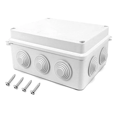 Image of QWORK ABS Plastic Waterproof Dustproof Electrical Junction Box, IP65, White