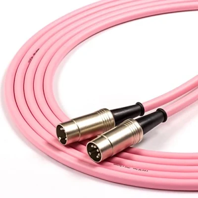 Image of Midi DATA Cable. Keyboards, Korg, Roland, Novation Synth 5 Pin Din Lead [6m, Pink]