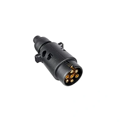 Image of BEIJISTAR 7 Pin Trailer Plug, 12V Waterproof Plug Connector, for Truck RV Cars Boat Caravan (Rubber Boot)
