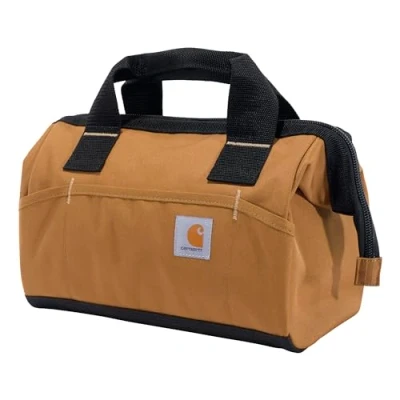 Image of Carhartt Onsite Tool Bag, Durable Water Resistant, Storage Midweight, 13 Inch 15 Pocket, Brown