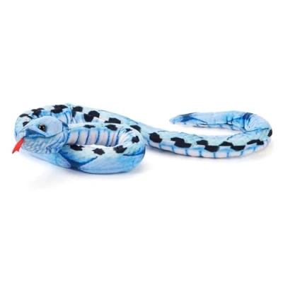Image of Zappi Co 100% Recycled Plush Blue Beauty Snake Toy (100cm Length) Stuffed Soft Cuddly Eco Friendly for New Born Child