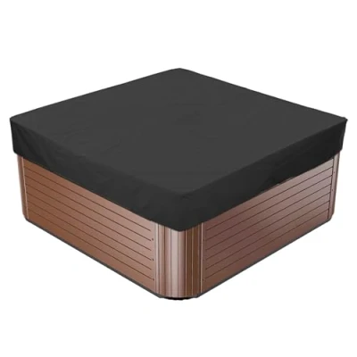Image of BaCover Square Hot Tub Cover, 210D Oxford Waterproof Dustproof SPA Cover Protector Outdoor Furniture Covers for Tub,Black,207x207x30cm