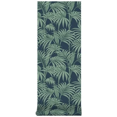 Image of Designer Honolulu Navy Wallpaper