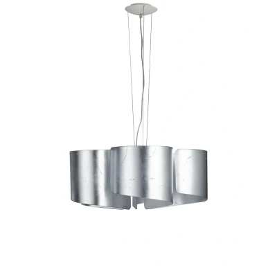 Image of Imagine Curved Glass Ceiling Pendant, Silver Leaf, E27