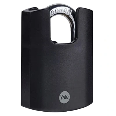 Image of Yale Y121B/50/132/1 High Security 50mm Brass Padlock Closed Boron Shackle 3 Keys