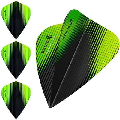 Image of Harrows Sonic X Dart Flights 100 Micron Kite 5 Sets (15) (Green)