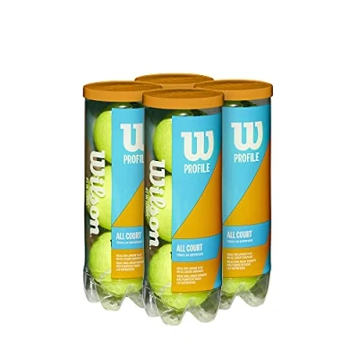 Image of Wilson Profile All Court Tennis Ball 4 Can Pack