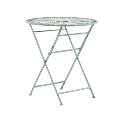 Image of Balcony Garden Table Decorative Folding Metal Green Trento