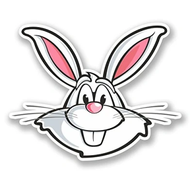 Image of 2 x 10cm Rabbit Vinyl Sticker Laptop Helmet Car Bike Kids Decal Animal Fun #5688 (10cm Wide 8cm Tall)
