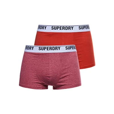 Image of Superdry Men&#039;s Trunk Multi Double Pack, Mid Red/Orange, S
