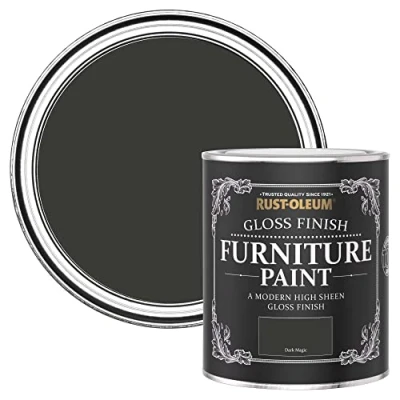 Image of Rust Oleum Black Furniture Paint in Gloss Finish Dark Magic 750ML