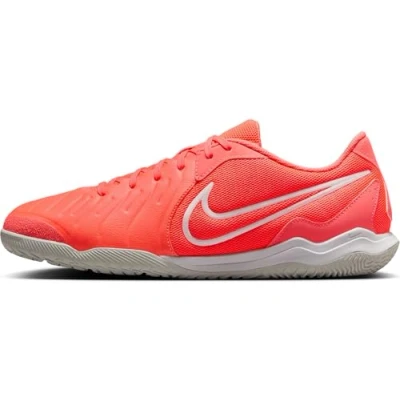 Image of Nike Performance Tiempo Legend 10 Academy Indoor football boots, Size: 7.5, Hot lava/white Imitation leather/ textile