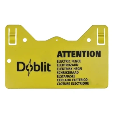 Image of Doblit Warning Sign Electric Fencing, High Visibility, Multi Language Warning, Compatible with EU Requirement, 160x260mm, Shatter Proof and UV Resistant (5)