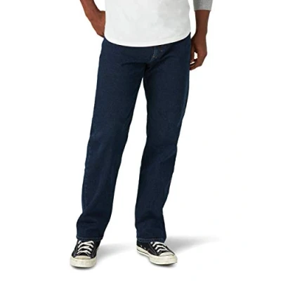 Image of Wrangler Authentics Men&#039;s Classic 5 Pocket Relaxed Fit Jean, Midnight Flex, 42W x 30L
