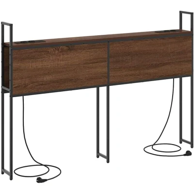 Image of vidaXL Storage Headboard Brown oak 160 cm Engineered wood