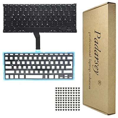 Image of Pardarsey Laptop Keyboard Notebook German QWERTZ DE for MacBook Air 13 Inch A1369 A1466 MC965LL MC966LL EMC 2559 MD231LL/A MD760LL/A Series 2011 2012 2013 2014 2015 with Backlight