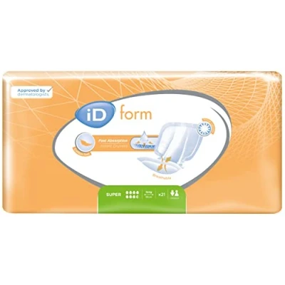 Image of iD Expert Form 2 Shaped Incontinence Pads (Anti Leak Cuffs) Super (6 Packs of 21)