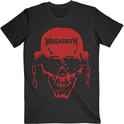 Image of Megadeth &#039;Vic Hi Contrast Red&#039; (Black) T Shirt (Large)