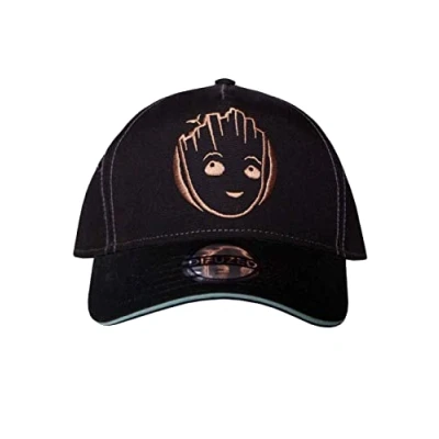Image of Difuzed Men&#039;s Marvel I Am Groot Adjustable Cap Baseball, Black, L
