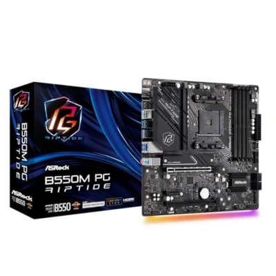 Image of ASRock B550M PHANTOM GAMING RIPTIDE, AMD B550, AM4, Micro ATX, 4 DDR4, HDMI, DP, XFire, 2.5GB LAN, RGB, 2x M.2