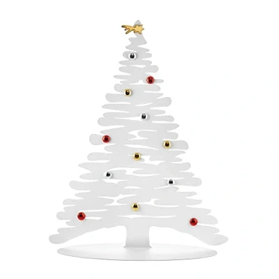 Image of Alessi Bark for Christmas BM06 / 70 W Design Tree Shaped Decoration, in Colored Steel with Epoxy Resin, White Porcelain Magnets