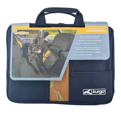 Image of Kurgo Wander Hammock Cover, Dog Car Seat Protector, Durable Scratch Resistant Material, Waterproof, Black