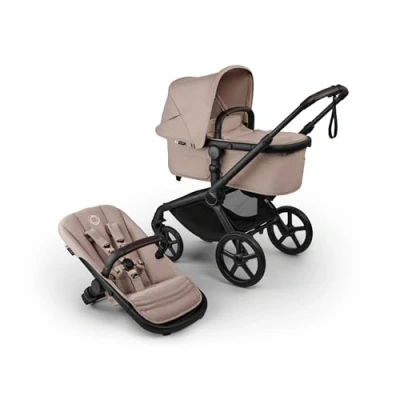 Image of Bugaboo Fox 5 Renew complete UK BLACK/DESERT TAUPE MELANGE DESERT